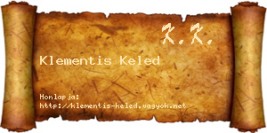 Klementis Keled névjegykártya